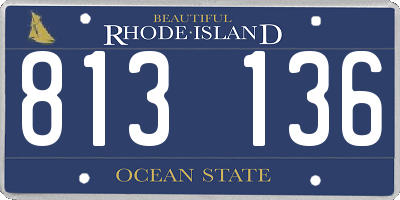 RI license plate 813136