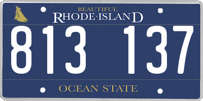 RI license plate 813137