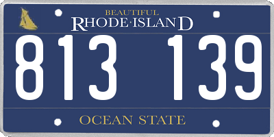 RI license plate 813139