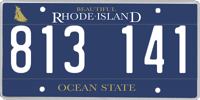 RI license plate 813141