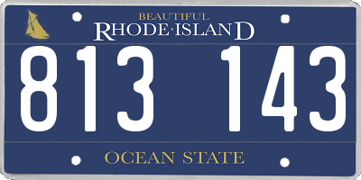 RI license plate 813143