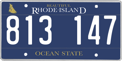 RI license plate 813147