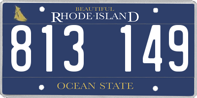 RI license plate 813149