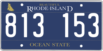 RI license plate 813153