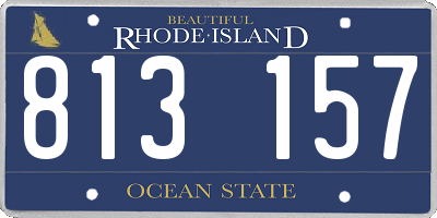 RI license plate 813157