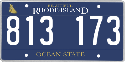 RI license plate 813173