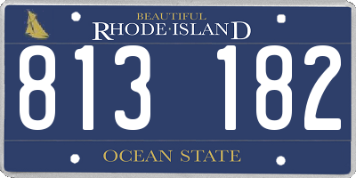 RI license plate 813182