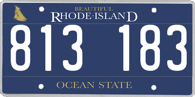 RI license plate 813183