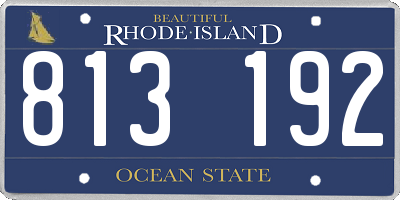 RI license plate 813192