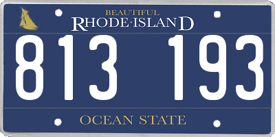 RI license plate 813193