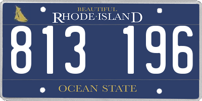 RI license plate 813196