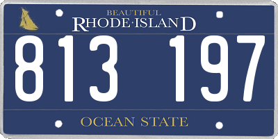 RI license plate 813197