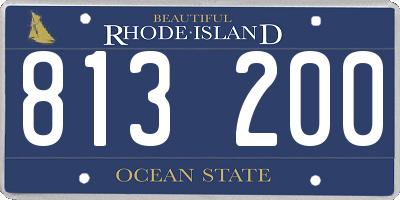 RI license plate 813200