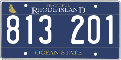 RI license plate 813201