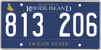 RI license plate 813206