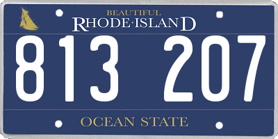 RI license plate 813207