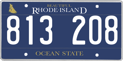 RI license plate 813208