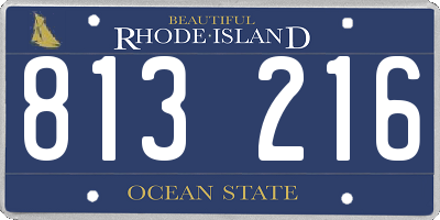 RI license plate 813216