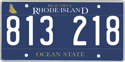 RI license plate 813218