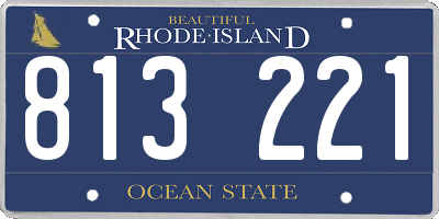 RI license plate 813221