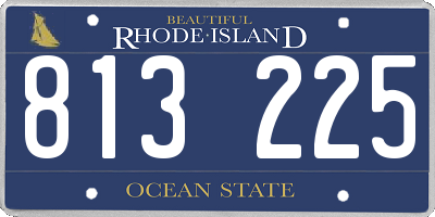 RI license plate 813225