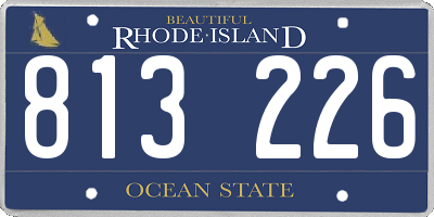 RI license plate 813226
