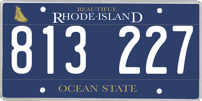 RI license plate 813227