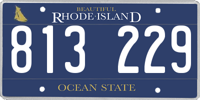 RI license plate 813229