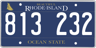 RI license plate 813232