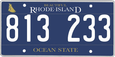 RI license plate 813233