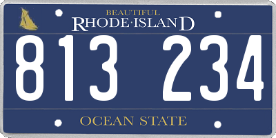 RI license plate 813234