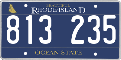 RI license plate 813235