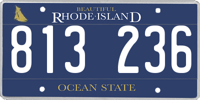 RI license plate 813236