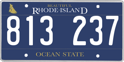 RI license plate 813237