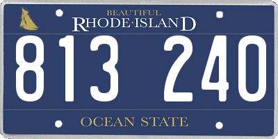 RI license plate 813240