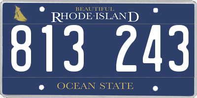 RI license plate 813243