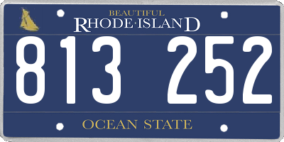 RI license plate 813252