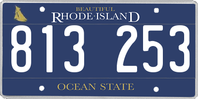 RI license plate 813253
