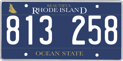RI license plate 813258