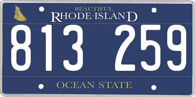 RI license plate 813259
