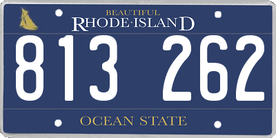 RI license plate 813262