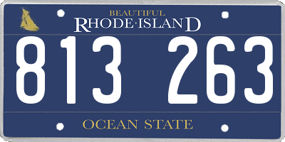 RI license plate 813263