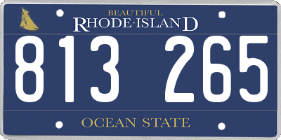 RI license plate 813265