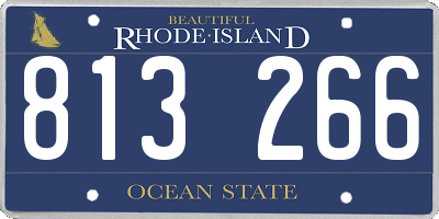 RI license plate 813266