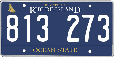 RI license plate 813273