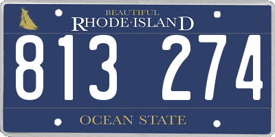 RI license plate 813274
