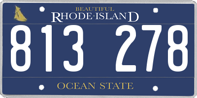 RI license plate 813278