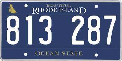 RI license plate 813287