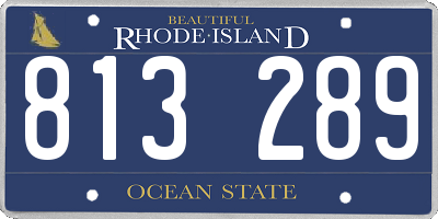 RI license plate 813289