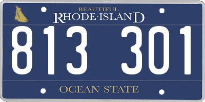 RI license plate 813301